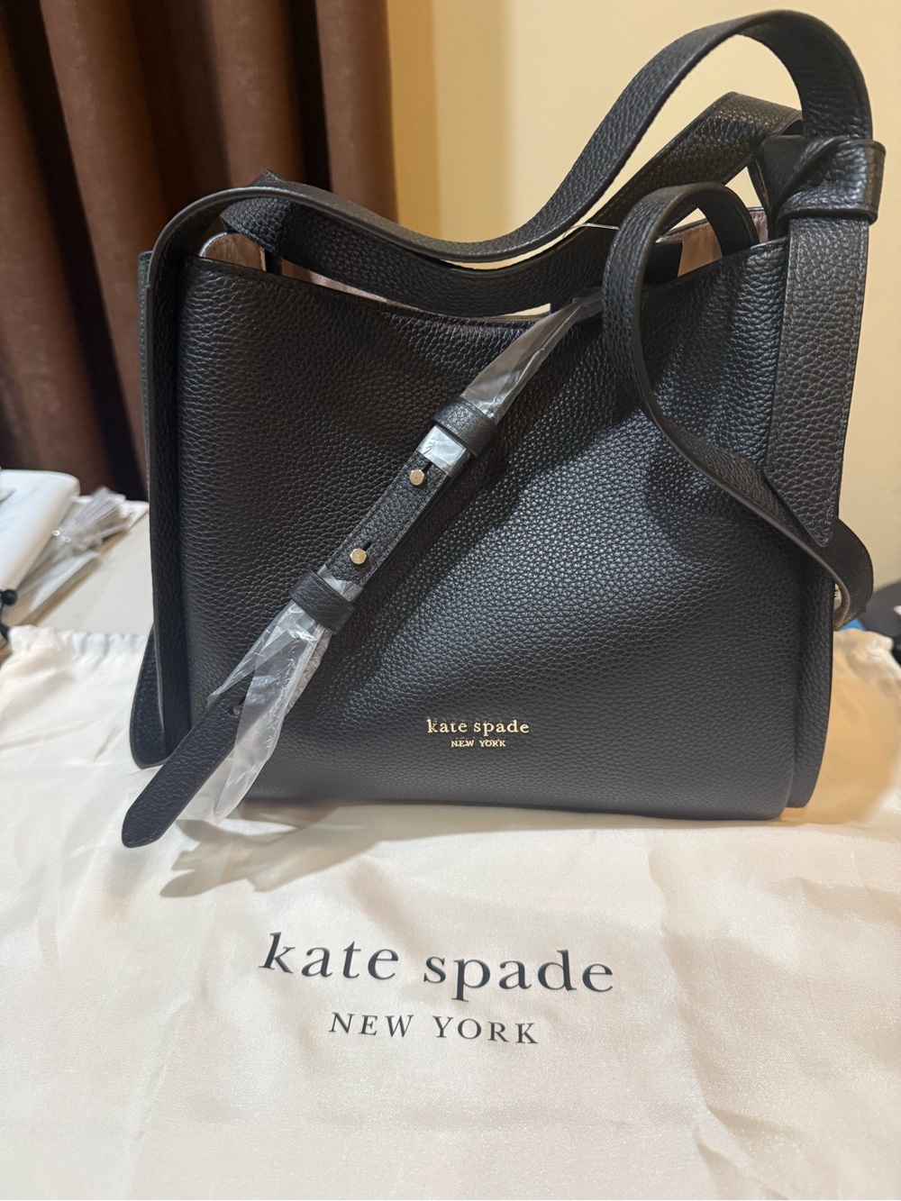 kate spade New York Black Pebbled Leather Shoulder Bag
New with tag